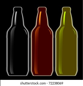 Set of beer bottles