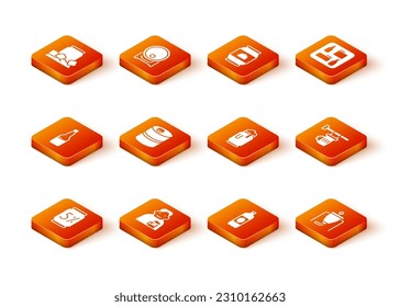 Set Beer can, Happy man with beer, Plastic bottle, Metal keg, foam, brewing process and Signboard glass of icon. Vector