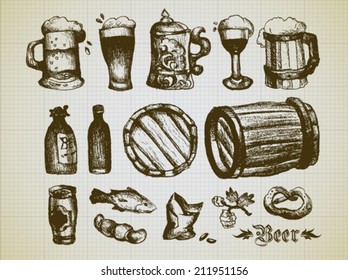 set of beer elements