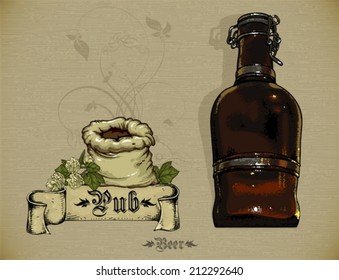 set of beer elements