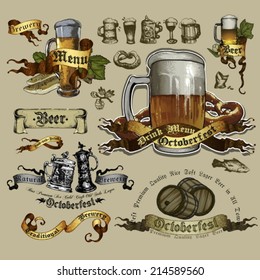 set of beer elements