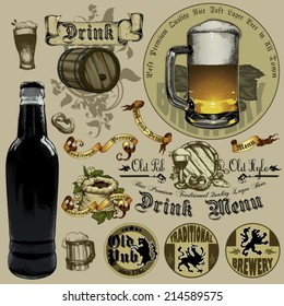 set of beer elements
