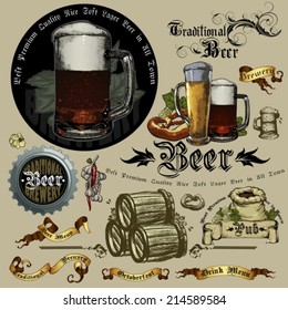set of beer elements