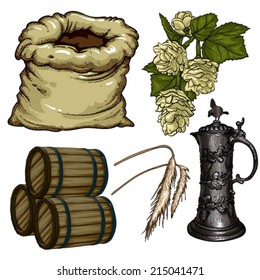 set of beer elements