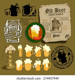 set of beer elements
