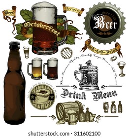 set of beer elements 