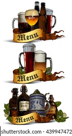 set of beer elements