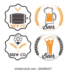 set of beer emblems