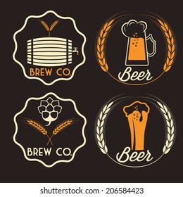 set of beer emblems