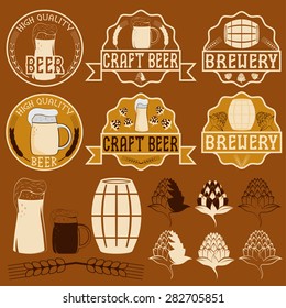 set of beer emblems