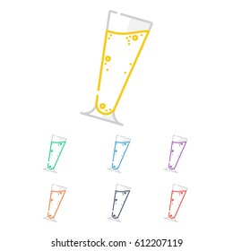 Set of Beer Glass. Vector, Illustration