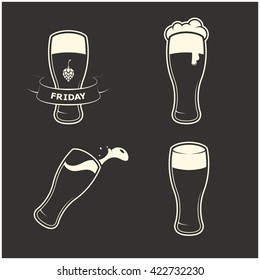 Set of beer glasses