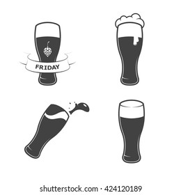 Set of beer glasses