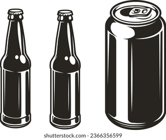 set of beer glasses, bottles, mugs vector design, beer mug vector set clipart