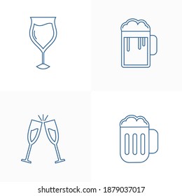 Set of Beer icon design vector template, Party supplies design concept, Icon symbol, Illustration