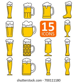 Set of beer icon vector