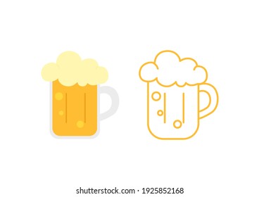 Set of beer icon. Vector illustration.