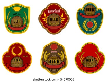 Set of beer labels for decorate and design. Jpeg version also available