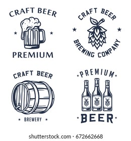 Set of beer logo, badge, label for brewing company