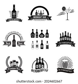 Set beer logos. vector illustration emblem brewery