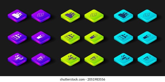 Set Beer tap, Glass of beer, Pack bottles, Hop and  icon. Vector