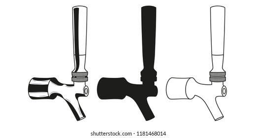 Set beer taps icon. Vector illustration.