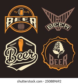 set of beer vintage labels