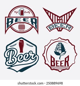set of beer vintage labels