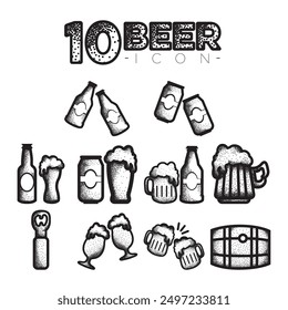 Bierskizzensymbole Vektorgrafik