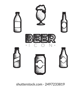 Set of beers sketch icons Vector illustration