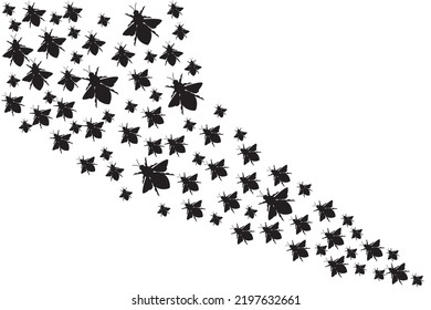 Set of bees. Bees handdrawn. Honey bee illustration vector
