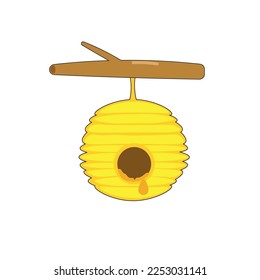 set of bees and honey vector illustration