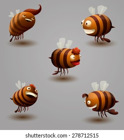 Set of Bees, vector