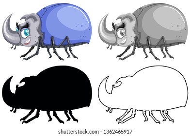 Set of beetle bug illustration