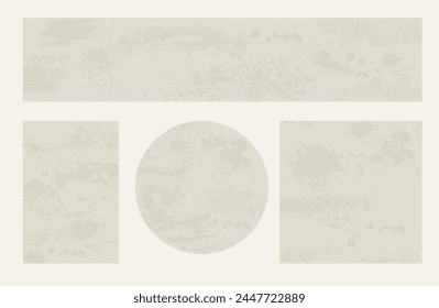 Satz von beigen Hintergründen mit Flecken. Handzeichnung. Nicht KI . Vektorillustration