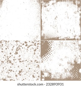 Set of beige grunge textures