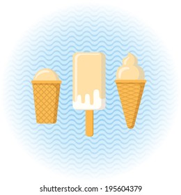 set of beige ice cream