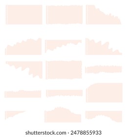 Set Of Beige Torn Binder Paper