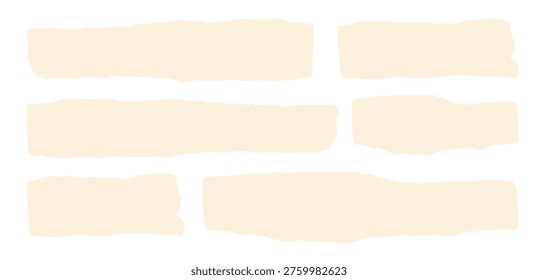 Set of Beige Torn Paper Strips with Rough Organic Edges for Scrapbooking, Collage Design, Minimalist Backgrounds, Digital Notes, and Creative Graphic Layouts - Powered by Shutterstock - Get 15% off with code: PIKWIZARD15