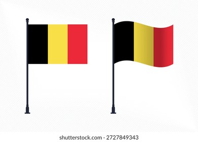 Gruppe belgischer Flaggen einzeln zur Feier des Unabhängigkeitstages