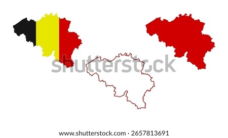 Set of belgium map isolated on white background, vector illustration design