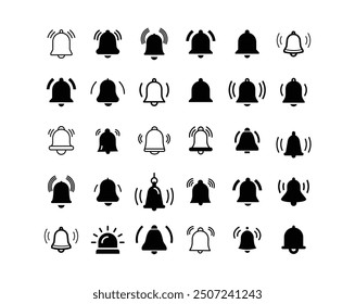 Set of Bell, or Alarm icons or symbols vector file