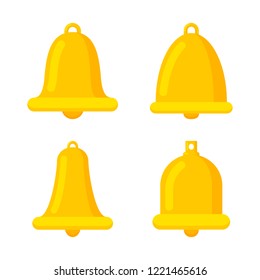Set of bell icons isolated on white background. Elements for your design works. Flat style vector illustration