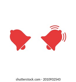 Set of bell icons isolated on white background. Elements for your design. Flat style vector illustration. 