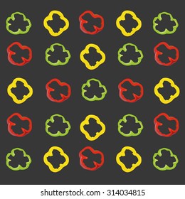 Set of bell peppers. Vector illustration.
