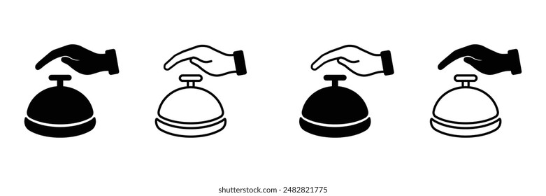 Satz von Glockenringen Symbol Kollektion .Presse des Glockensymbols. Restaurant Glockensymbol. Vektorillustration.