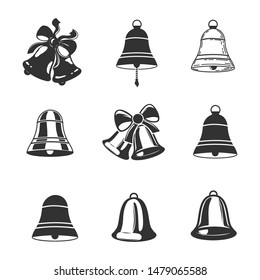 Set of Bells isolated on white. Vector illustration.