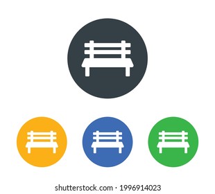 Conjunto de ilustración vectorial de icono de banco. Concepto de decoración de parque