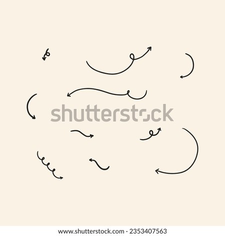 set of bend arrows doodle good for journaling 