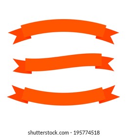 Set of bended ribbons for web or business. Vector illustrations